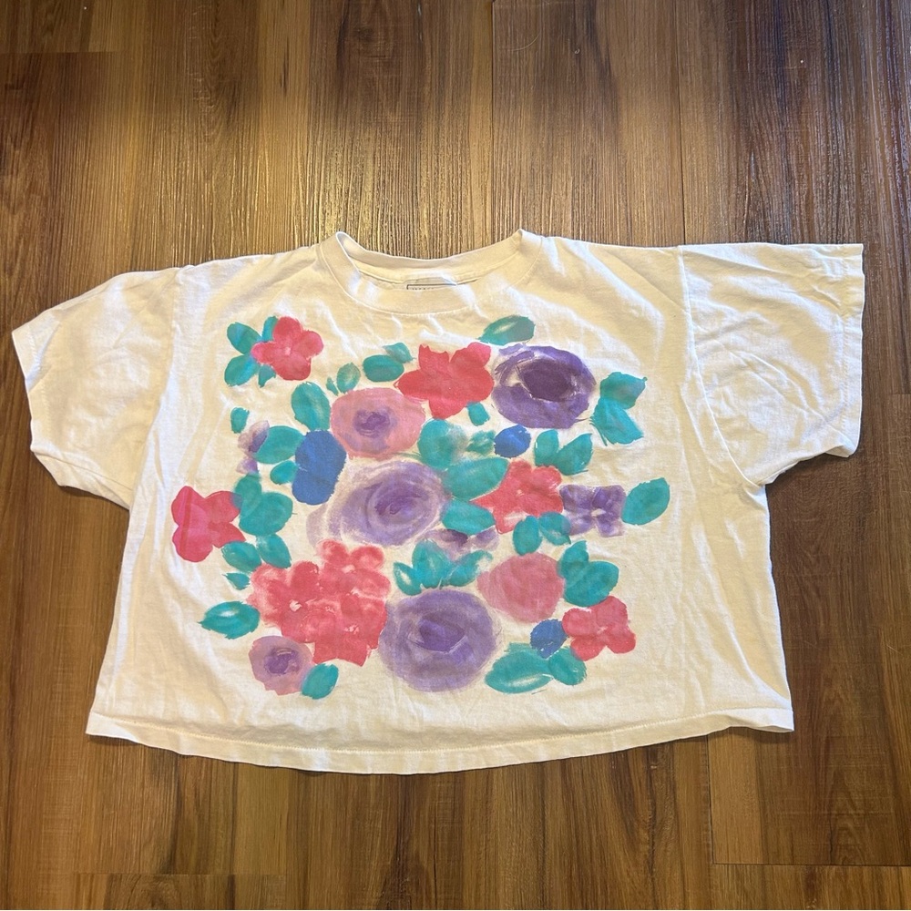 Vintage Jacques moret floral crop top One size